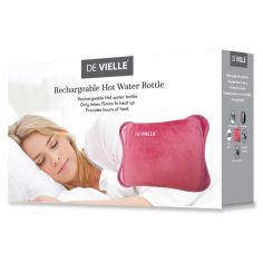 De Vielle Luxury Rechargeable Electric Hot Water Bottle - Pink