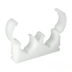 Double Hinged Clip - White 22mm 