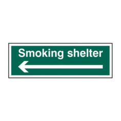 Smoking Shelter Arrow Left Sign  (300mm x 100mm)