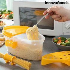 InnovaGoods 4-in-1 Microwave Pasta Cooker with Accessories and Recipes
