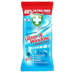 Green Shield Glass & Window Wipes - Pack of 70