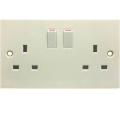 Powermaster 2 Gang 13 Amp Switched Socket