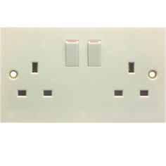 Powermaster 2 Gang 13 Amp Switched Socket