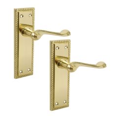 Polished Brass Georgian Lever Lock Set 