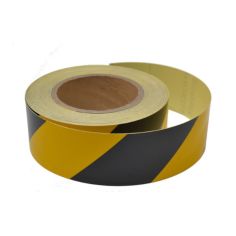 Black and Yellow Reflective Tape - 50mm x 25m 