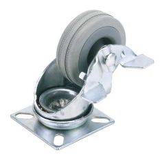 75mm Rubber Castor With Brake - Swivel