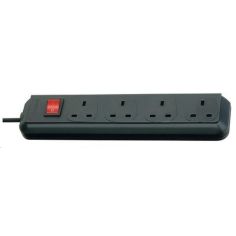 Eco-Line 4 Socket Black Extension Lead - 1.5m