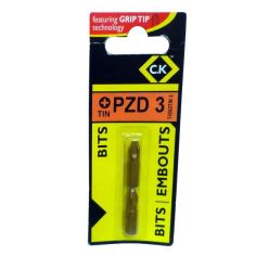 C.K PZD 3 Screwdriver Bits - Pack of 2