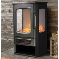 De Vielle Premium 3D Tall Electric Stove Black 2000W