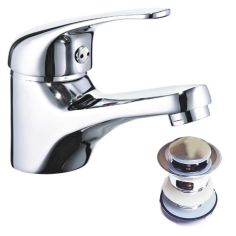 Aqua K Series Chrome Lever Basin Mixer Tap - With Waste 