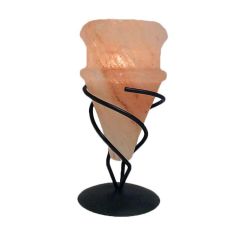 Himalayan Salt Candle Holder In Satress Iron