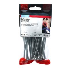 Timco Galvanised Clout Nails - 75 x 3.75mm - Pack Of 25