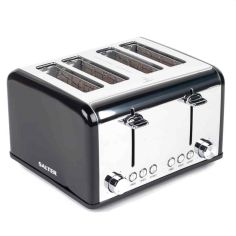 Salter 4 Slice Riga Black / Stainless Steel Toaster