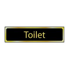 Polished Brass Toilet Sign - 200 x 50mm