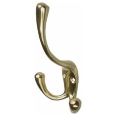Polished Brass Tri Hook