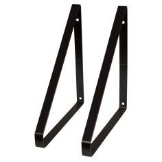 Duraline 2pc Flat Black Triangular Brackets - 24 x 25.5cm