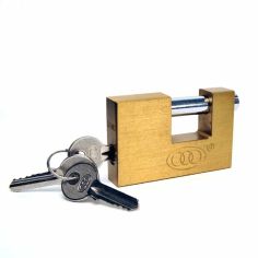 Tri-Circle 90mm Brass Shutter Padlock