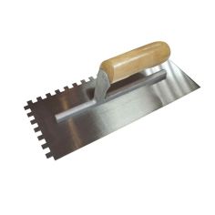 Plastering Trowel 6mm Square Notches & 11" Wooden Handle