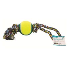 Ashley Dog Tug Rope & Tennis Ball - 13"