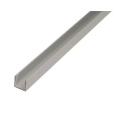 U Shape Profile Anodised Aluminium Silver - 8 x 10 x 8 x 1 / 1m 