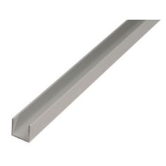 U Profile Anodised Aluminium Silver - 15mm x 22mm x 15mm x 1.5mm / 1m 