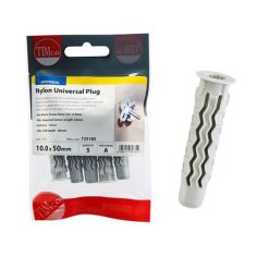 Timco Nylon Universal Plug - 10.0 x 50 - Pack Of 5