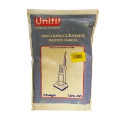 Unifit UNI-20 Vacuum Cleaner Paper Bags - Pack of 3