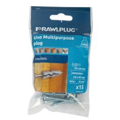 Universal plugs with screws 5 x 45mm - Pack of 15 