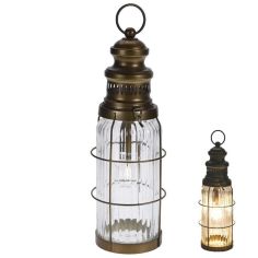 Upright Brown LED Lantern 38cm 