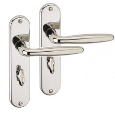 Urfic Rouen Polished Nickel Bathroom Lever Latch Door Handles