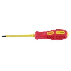 VDE Approved Fully Insulated Plain Slot Screwdriver, 4.0 X 100mm