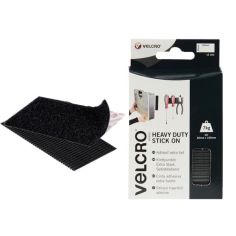 Velcro Heavy-Duty Stick On Strips (2) 50x100mm Black (Holds 7Kg)