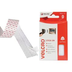 Velcro® Stick On Velcro Tape - White 20mm x 1m (Holds 300g)