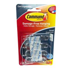 Command™ Hanging Cord Organizers - 8 Small Clips Clear