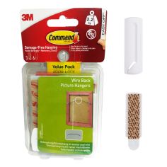 Command™ Wire Back Picture Hangers - 3 Hanger 6 Strip Value Pack - 2.2kg