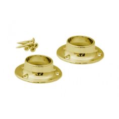 EB Brass 19mm Wardrobe Rod Sockets - Pack Of 2