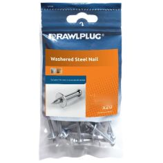 Rawlplug Washered Steel Nails - 3.7 x 25mm (Pack of 20)