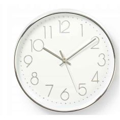 Silver Wall Clock - 203mm 