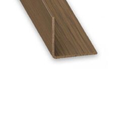 Walnut PVC Equal Corner Profile - 20mm x 20mm x 1m