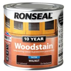 Ronseal Satin 10 Year Woodstain - Walnut 250ml