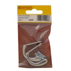 37mm Chrome Plated Die Cast Wardrobe Hooks (Pack of 2)