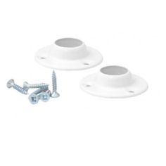 White Wardrobe Rod Socket - 19mm (3/4'')