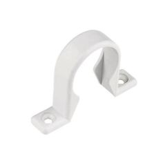 White Plastic 50mm Waste Pipe Clips - Pack Of 4