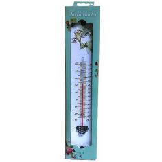 White Floral Designed Thermometer - 30cm