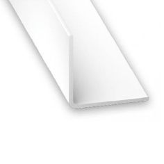 White PVC Equal Corner Profile - 15mm x 15mm x 2m