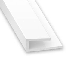 White PVC U Finishing Profile - 16mm x 6mm x 10mm x 1m