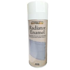 Rust-Oleum Radiator Enamel White Satin Finish Spray Paint - 400ml