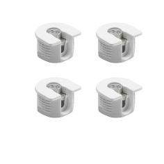 Amig White Plastic Side Connector Fitting - Pack Of 4