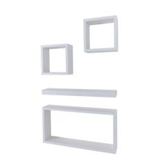 Hudson 4 Piece Shelf & Cube Kit - White Finish