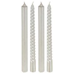 White Glitter set of Candles - 4 pack